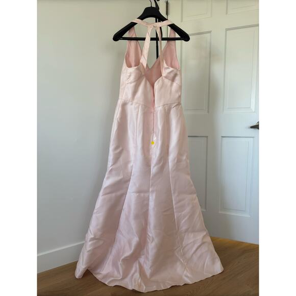 Alfred Sung Halter Satin Trumpet Gown - Picture 7 of 12